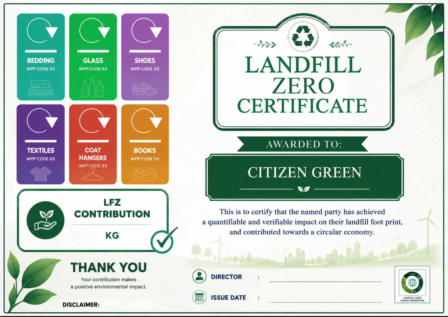 Landfill Zero Certificate